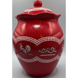 Temptations Red Rooster Doodle By Tara Cookie Jar Canister Cookie Jar READ!